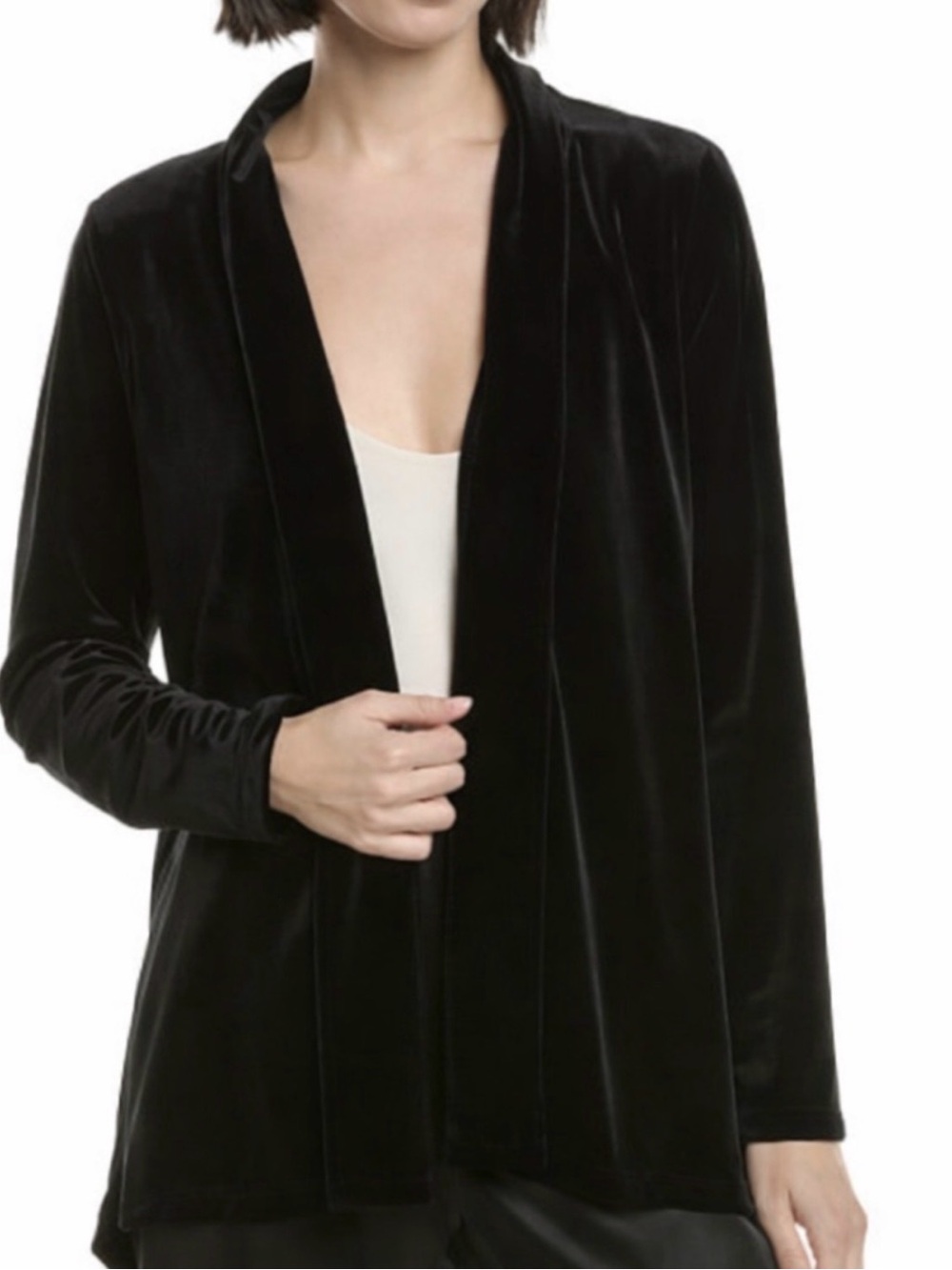 Vince Camuto Women’s Velvet Long Sleeve Cardigan Sweater/Cardigan Black Size L